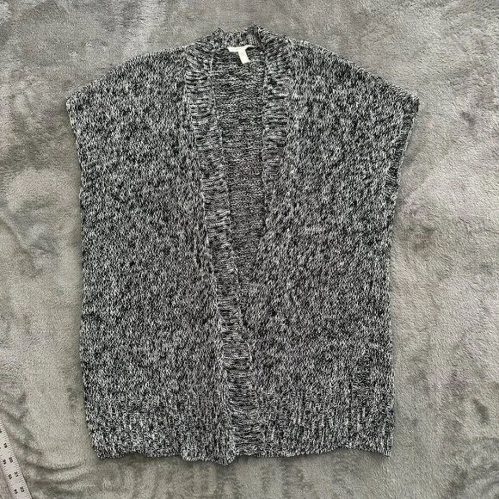 Eileen Fisher Cotton Linen Open Front Knit Cardigan Women's SMALL Sweater